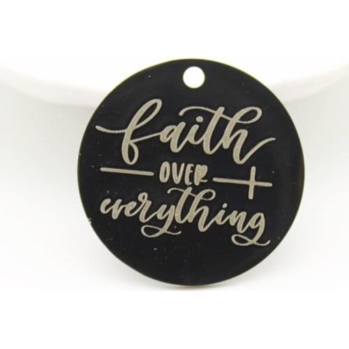 20pcs Faith Over Everything Charms Stainless Steel Pendant Faith Charm DIY Handmade Accessories