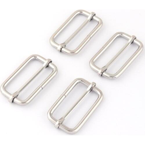 38mm Silver Metal Slide Buckle For Bag Belt Loop,Rectangle Adjustable Strap Buckles Purse Making Hardware Webbing Leather 6Pcs