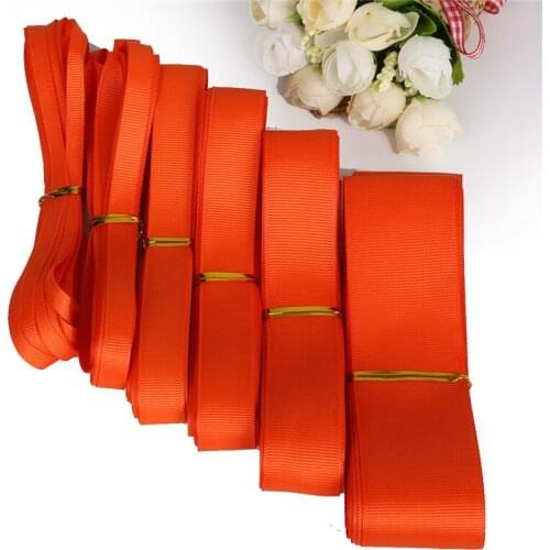 5 Yards 7/10/15/20/25/38mm Orange Red Grosgrain Ribbons Packing Material DIY Crafts Decor Wedding Party Decoration Gift Wrapping