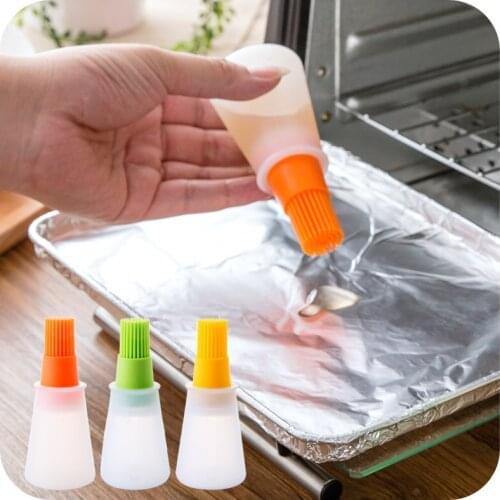 Aprince Barbecue Brush Baking Oil Control Brush Self-Contained Oil Bottle High Temperature Silicone Brush Oil Bottle