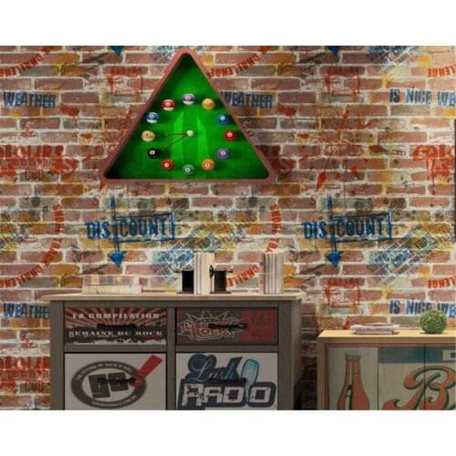 Beibehang European Retro Nostalgic 3D Stereo Brick Wallpaper Cafe Bar Restaurant Culture Stone Red Brick 3D Wallpaper roll mural