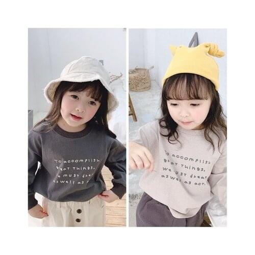 Baby Sweatshirt 2020 Spring New Childrens Hoodies Pullovers T Shirt Kids Girl Letter Print Sweatshirt Baby Outwear Girl T Shirt