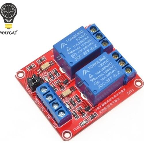 12V 2 Channel 4 Road Relay Module with Optocoupler Isolation Supports High and Low Trigger WAVGAT
