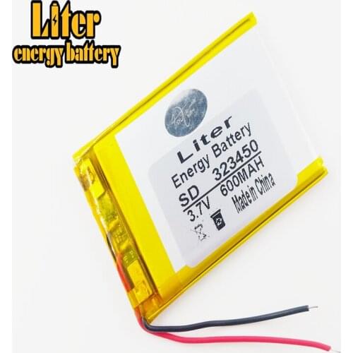 EBook Rechargeable Battery 323450 600mah Li-Po lithium polymer battery 3.7v For GPS MP3 MP4 MP5 DVD Toy Driving Recorder