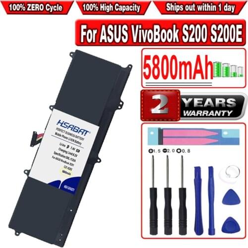 HSABAT 5800mAh C21-X202 Laptop Battery for ASUS VivoBook S200 S200E X201 X201E X202 X202E S200E-CT209H S200E-CT182H S200E-CT1