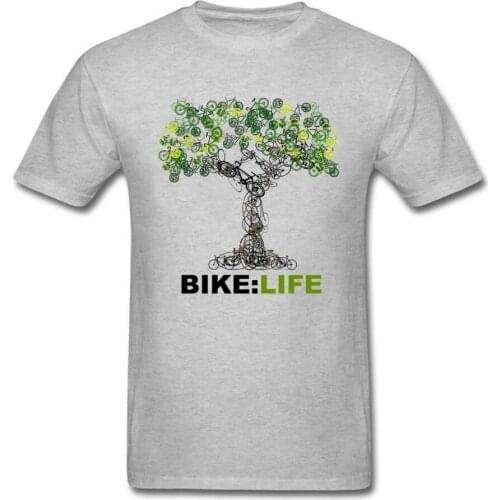 BIKE LIFE Tree Design Classic Tshirt OM Green Environment Cretive T Shirt 100% Cotton Fabric Comfortable T Shirt Mens T Shirt