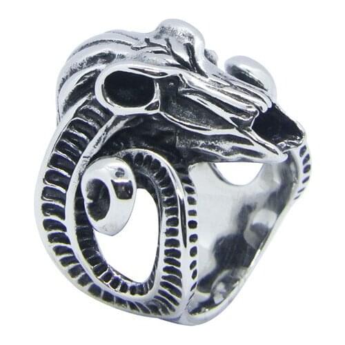 Goat Skeleton Ring 316L Stainless Steel Fashion Mens Fashion Skull Ring Size 7~13