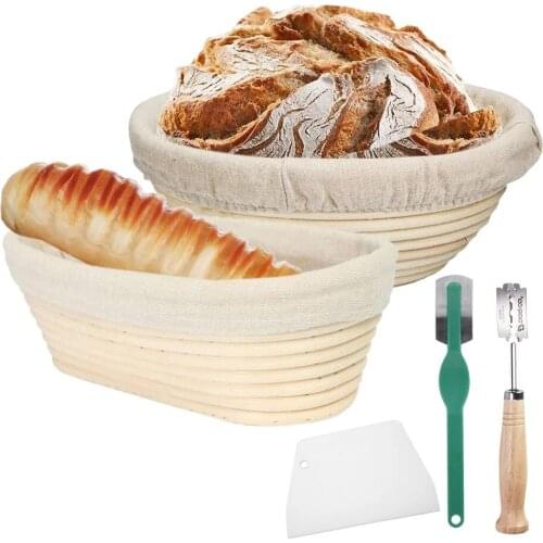 Natural Rattan Round /Oval Fermentation Basket Bread Banneton Dough Wicker Rattan Mass Proofing Proving Baskets Rattan DIY Tool
