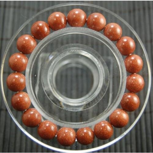 Fashion jewelry NEW Gold Sand Stone 10mm Beads bracelet 7.5 "Elastic Fit All AAA