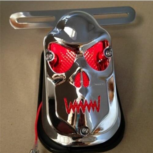 Motorcycle Red Skull Brake Tail Light Signal For Harley Chopper Bobber Touring Softail Softail Springer Custom