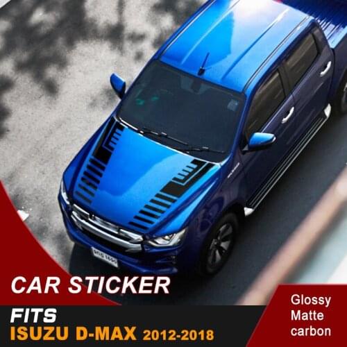 Car decals hood scoop racing one set include left and right graphic vinyl cool car sticker custom fit for isuzu d-max 2012-2018