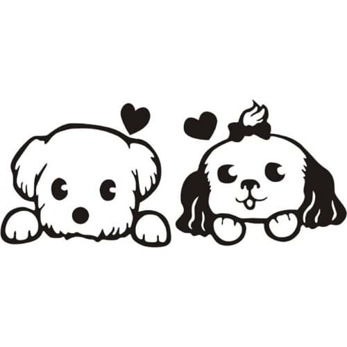 32*14CM Reflective Car Stickers Cartoon DOG On The Side Door Stickers Personalized Bumper Sticker CT-515