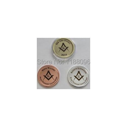 Low price Custom Masonic Coin Token cheap custom Laser Engraving coins hot sales OEM masonic LOGO coins