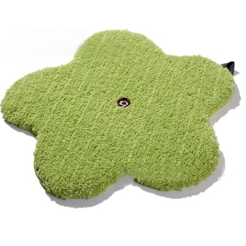 NiceRug Free Shipping Microfiber Cute Cartoon Green Flower Shaped Non-Slip Bathroom Kitchen Floor Rug Carpet Mat for Kids Roo