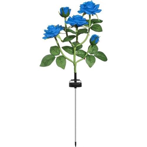 NEW Solar Rose Flowers Lights Waterproof LED Lawn Lamp For Outdoors Garden Patio Backyard Decoration Led Solar Rose Light Nice