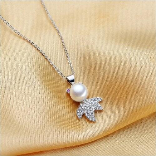 New Arrival Fish Style 8-9mm White Pearl Color Real Natural Freshwater Pearl Pendant Fashion Jewelry Nice Party Gift 10pcs/lot