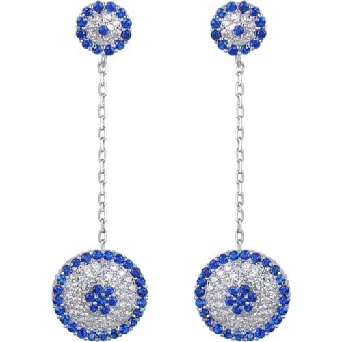 New Arrival Top Quality Luxurious Romantic CZ Long Hanging Drop Earrings For Bridal Mariage Wedding Party Jewelry GLE5488