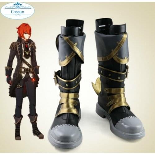 Genshin Impact Cosplay Shoes Diluc Boots Halloween Carnival Cosplay Costume Accessories leather shoes Mondstadt
