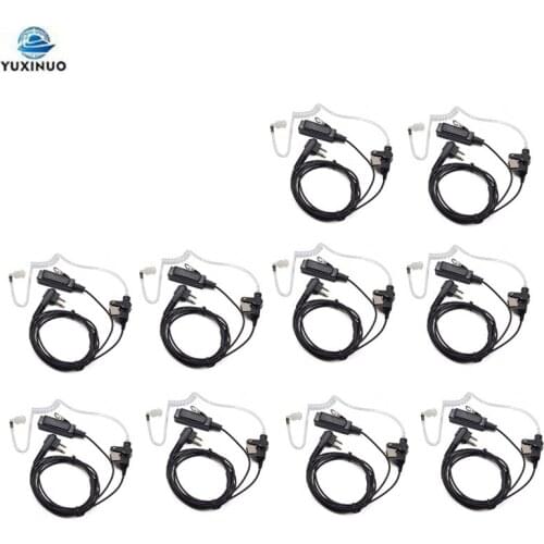 Lot 10Pcs 2-Pin Acoustic Air Tube Earpiece Headset PTT Mic for Motorola Walkie Talkie EP450 GP300 CP040 CP140 CP180 CP200 Radio