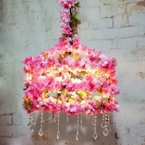 Industrial style theme music restaurant light bar cherry blossom chandelier creative flower bar clear bar plant decoration lamps