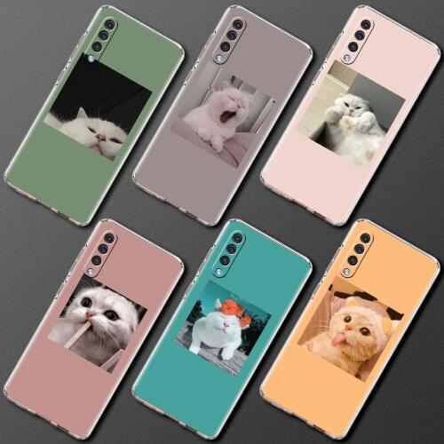 Transparent Phone Case For Samsung Galaxy A50 A70 A20E A10 A20 A30 A40 A10S A10E Soft Silicone Phone Cover Lovely Animal Cat Cas