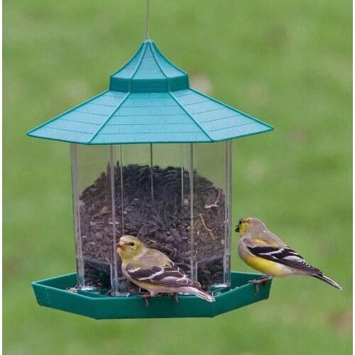 Transparent Bird Feeder Outdoor Balcony Waterproof Hanging Feeder Lazy Bird Feeder