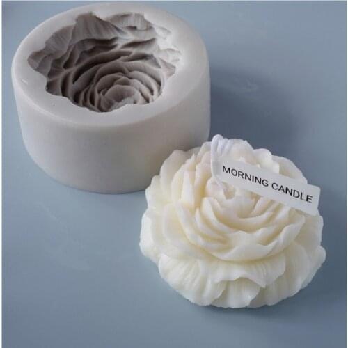 1 Pcs Aromatherapy Silicone Candle Mold Handmade Diy Aromatherapy Candle Mold Large Peony Handmade Soap Model Plaster Mold