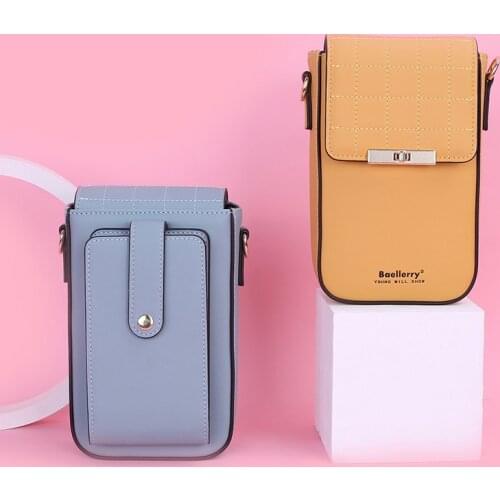 2021 Korean PU Leather Shoulder Bag for Women Mobile Phone Pouch Purses and Handbags Girls Luxury Designer Crossbody Bag Wallet