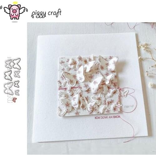 Piggy Craft metal cutting dies cut die mold Butterfly group decoration Scrapbook paper craft knife mould blade punch stencils