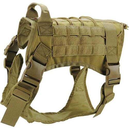 Tactical K9 Service Dog Vest Molle Training Hunting Breathable Dog Harness Clothes Adjustable Military Patrol Dog Vest Harness