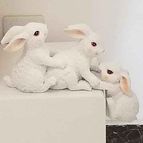 Modern Home Decoration Ornaments Little Rabbit Kawaii Room Decor Desk Daily Gift Figurine Tabletop Miniature Garden Decorations