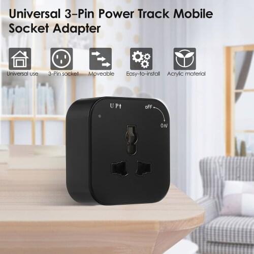 Universal 3-Pin Track Sockets Power Track Socket Outlet Versatile Electric Mobile Track Socket Power Track Adapter