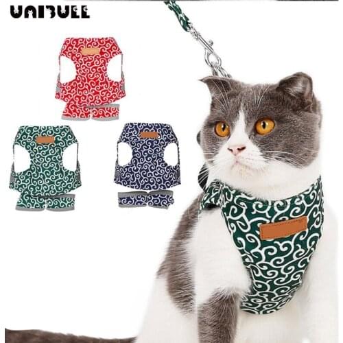 Cat Dog Harness Vest Collar Outdoor Walking Lead Leash Set For Puppy Dogs Collar Japanese Style Harness Vest For Dog Cat