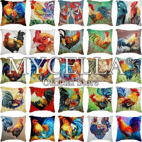 Animal chicken Home Decor Print Pillow Case Bedroom Sofa Waist Cushions Cover Car Decoration Cushion Cover Throw Pillowcase