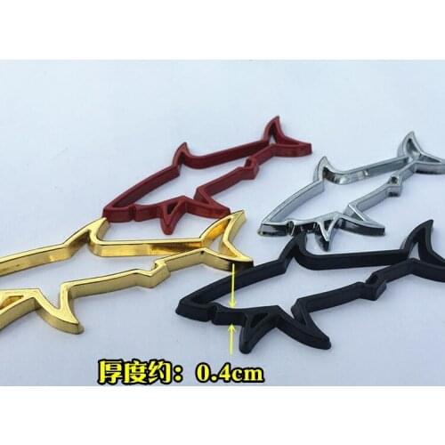 1 PCS 3D Metal Shark Shape Car Sticker Emblem Car Logo Exterior Parts Auto Replacement Parts Car Styling