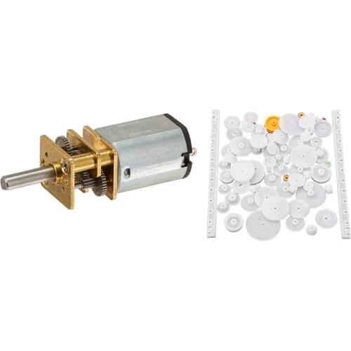 1 Pcs DC 12V 100RPM Torque Gearbox Motor & 1 Set Type PC Crown Gear Single Double Reduction Worm Wheel Up Small Parts
