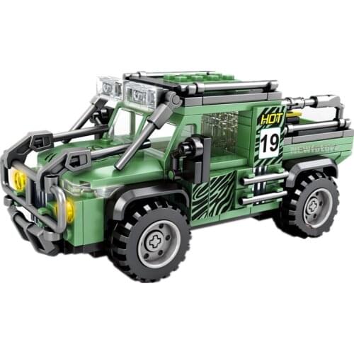 2021 Series Green Surf Yacht Camp Off-Road SUV High-Tech Supercar Car Sports Building Blocks Bricks Kits Classic Model