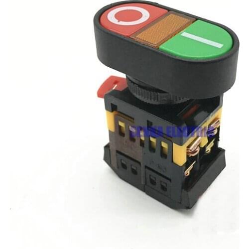 22mm Diameter Mount ON OFF 2 Buttons Push Button Switch with Indicate Light Indication Switch