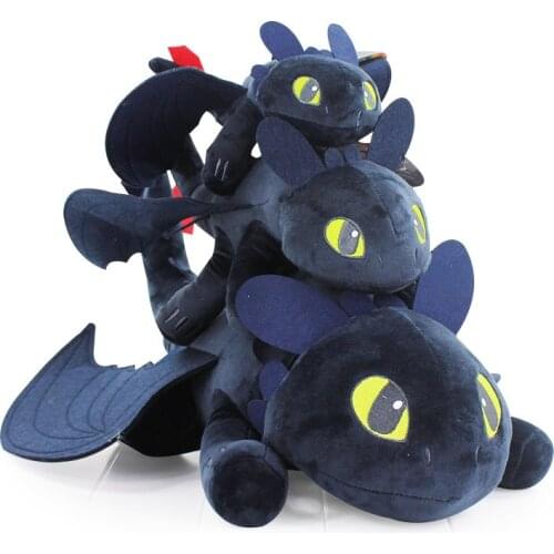 25/35/45/55cm Cute Toothless Plush Toy Anime How To Train Your Dragon Night Fury Plush Toothless Stuffed Doll Toy for Kids Gift