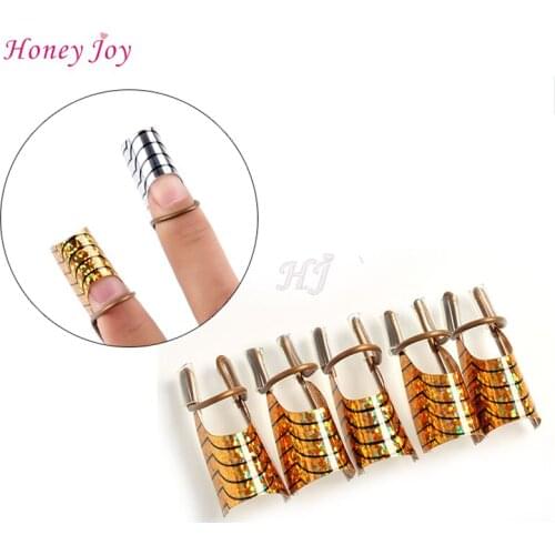 5pcs/set Aluminum Reusable Nail Extension Form Guide for Acrylic UV Gel Builder Building Reusable Nail Art Gold Silver Manicure