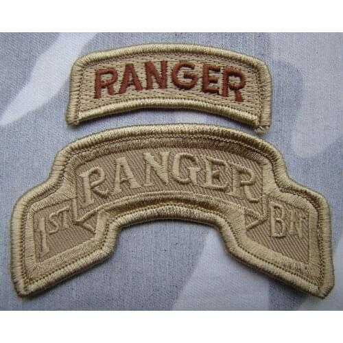 US ARMY 1ST BN RANGER TABS - 2 PIECES ACU PATCH ACU COLOUR