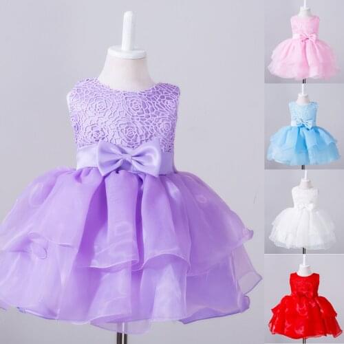 Baby Princess Party Dresses Summer Costumes Bowknot Kids Girl Dress Princess Formal Pageant Gown Party Bridesmaid Dress