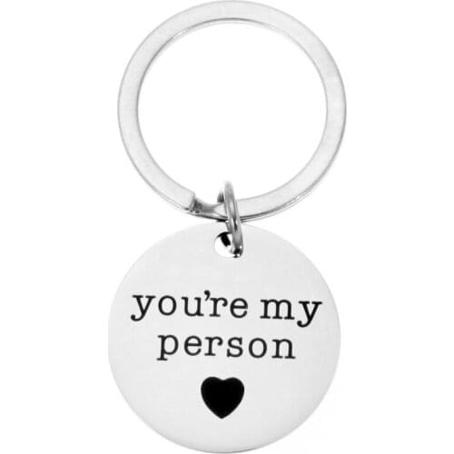 European and American New Fashion Stainless Steel Keychain Couples Girlfriends Good Friends Christmas Gifts DIY Custom Wholsale
