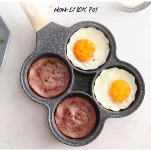 4-hole Omelet Pan For Burger Eggs Ham PanCake Maker Frying Pans Creative Non-stick No Oil-smoke Breakfast Grill Wok Cooking Pot