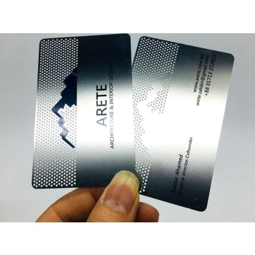 Custom Printing Engraved Name Logo Stainless Steel Metal Business Card
