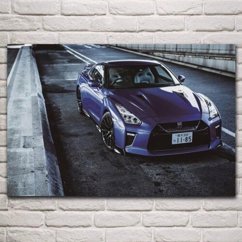 Sport car gtr r35 50th anniversary edition vehicle artwork posters on the wall picture home living room decoration KM177