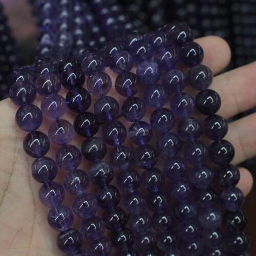 Round amethysts beads natural GEM stone beads DIY spacer beads for jewelry making strand 15" wholesale