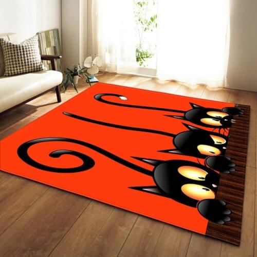 Cute Cat Printed Carpet Hallway Antiskid Floor Mats Home Child Rugs Super Soft Large Size carpets for living Room decor Tapete