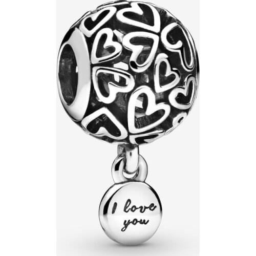 Fashion 925 Sterling Silver Beads Openwork Love Hearts Charm Fit Original Pandora Bracelets Women DIY Jewelry Gift