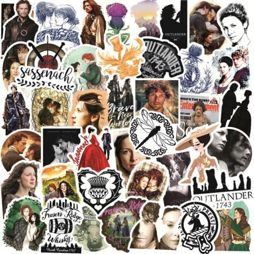 50PCS TV Show Outlander Stickers Waterproof Stationery PVC Stickers DIY Luggage Graffiti Skateboard Children Sticker Classic Toy